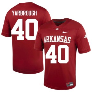 Cardinal College Football #40 Colton Yarbrough Replica Arkansas Hawgs Men's Jerseys 189190-443
