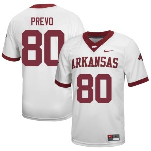 White Men's #80 Arkansas Official Dequane Prevo College Football Jerseys 190721-759