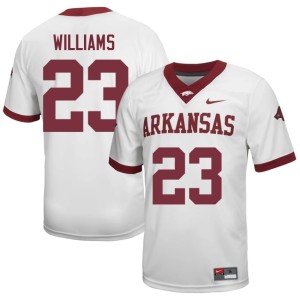 White #23 Mens UA Razorbacks Alumni College Football Ian Williams Jersey 470630-931