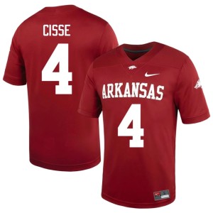 Cardinal Men #4 2026 College Football UARK Hogs Ismael Cisse Jerseys 445848-324