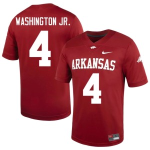 Cardinal College Football Player UARK Hogs #4 Mens Mike Washington Jr. Jerseys 282408-782