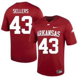 Cardinal Men's #43 Game Arkansas Hogs College Football Trent Sellers Jerseys 638278-883