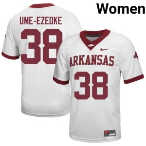 White Women NCAA #38 College Football Hog Nation Bradley Ume-Ezeoke Jersey 307856-968