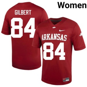 Cardinal Womens Breylen Gilbert UA Razorbacks Stitched #84 College Football Jersey 649890-911