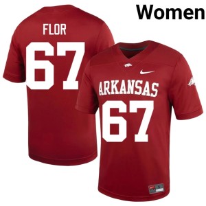 Cardinal #67 College Football Womens Emmanuel Flor Razorbacks High School Jerseys 610550-720
