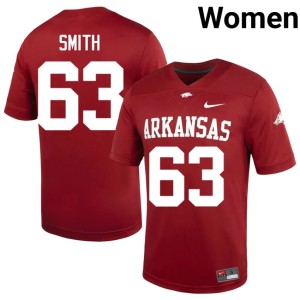 Cardinal College Football Women UARK Hogs Hugh Smith #63 High School Jerseys 419531-408