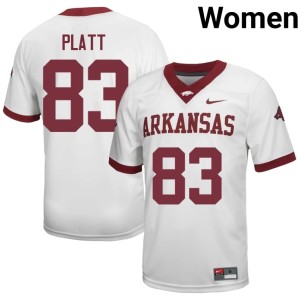 White #83 Player U of A College Football Jaden Platt Womens Jersey 240297-707