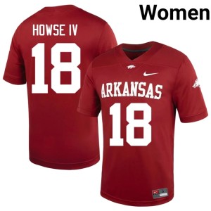 Cardinal John Howse IV NCAA Women Arkansas Hogs College Football #18 Jersey 207562-680