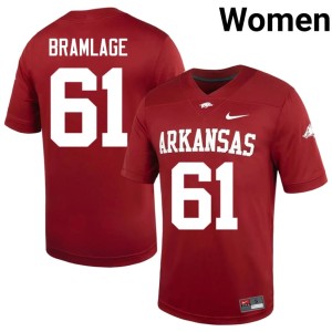 Cardinal Arkansas College Football Stitched Kaden Bramlage Women's #61 Jerseys 917805-976