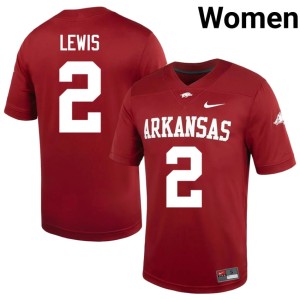 Cardinal Shelton Lewis Womens College Football Razorback Nation Embroidery #2 Jerseys 634429-185