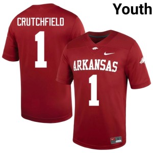 Cardinal NCAA Youth College Football #1 Razorbacks Courtney Crutchfield Jerseys 416328-616