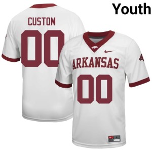 White Youth Custom #00 College Football Hog Nation Player Jerseys 760441-206