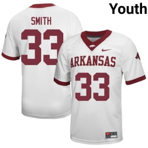 White #33 College Football Alumni Jakore Smith Youth Hawgs Jersey 734430-245