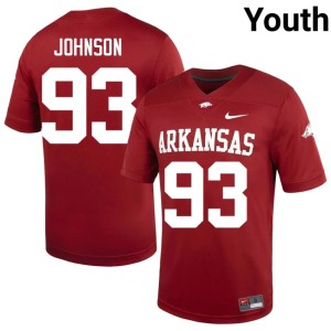 Cardinal College Football Youth Hawgs Keiundre Johnson Embroidery #93 Jerseys 901080-914