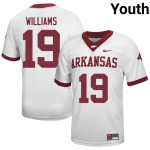 White Kyndrick Williams College Football University Razorback Nation Youth #19 Jersey 541649-855