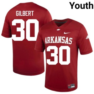 Cardinal #30 Youth College Football Max Gilbert UARK Hogs University Jerseys 353628-174